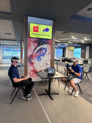 Associates at Highmark Stadium in Buffalo, NY participating in the IIFX ASPIRE NextGen virtual reality training program using PIXO VR training scenarios. More than 84 associates, managers, and customer service team members participated in the pilot program. Participants completed a pre-survey before using the virtual reality training technology and then completed a post-training survey. IIFX and Pixo will use this data to tailor the program for the sports and entertainment industry.