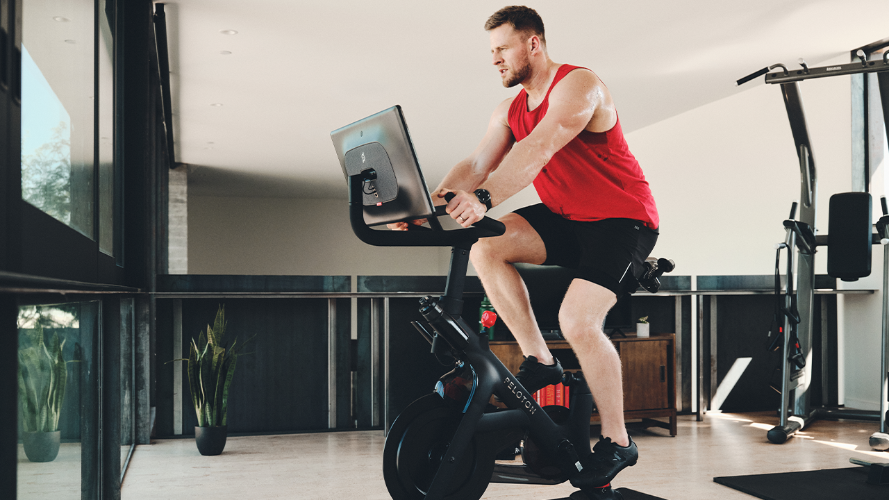 J.J. Watt on the Peloton Bike+