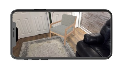 The mobile view features a web-based Augmented Reality (WebAR) option so that customers can visualize Joybird furniture in their own space, gaining a sense of scale and fit.