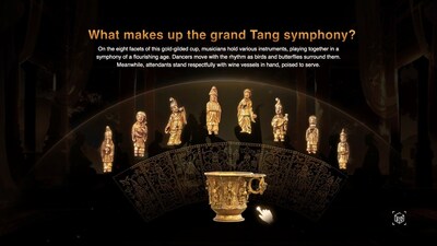 A screenshot from the virtual exhibition showing a gilded cup. /CGTN